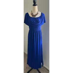 Hot Ginger Off The Shoulder‎ Casual Royal Blue Dress Size 2XL